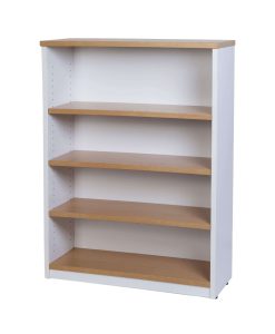 Small Open Bookcase 900H - Oak over White 