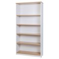 Small Open Bookcase 900H - Oak over White 
