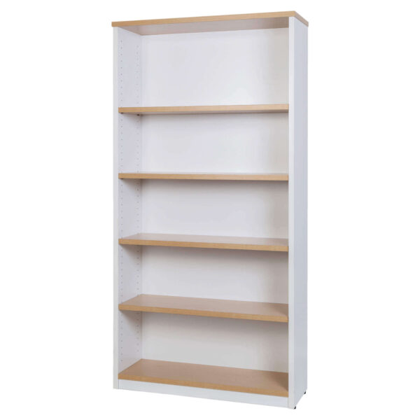 Small Open Bookcase 900H - Oak over White 