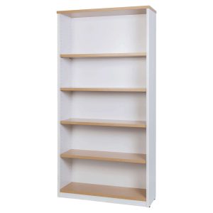 Logan Open Bookcase 1800H - Oak over White 