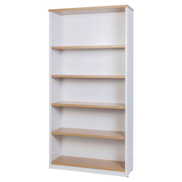 Logan Open Bookcase 1800H - Oak over White Logan Open Bookcase 1800H - Oak over White