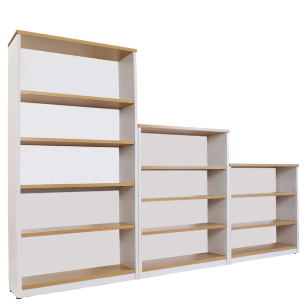 Small Open Bookcase 900H - Oak over White 