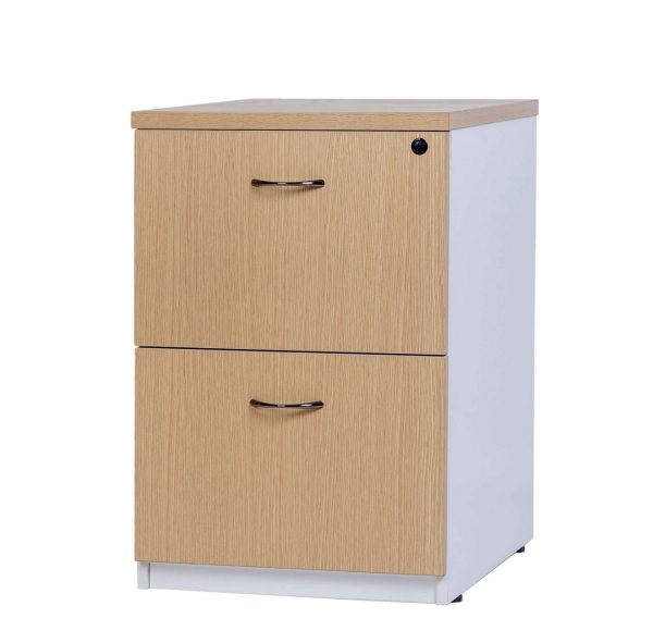 Logan 3 Drawer Filing Cabinet - Oak Over White Logan 3 Drawer Filing Cabinet - Oak Over White
