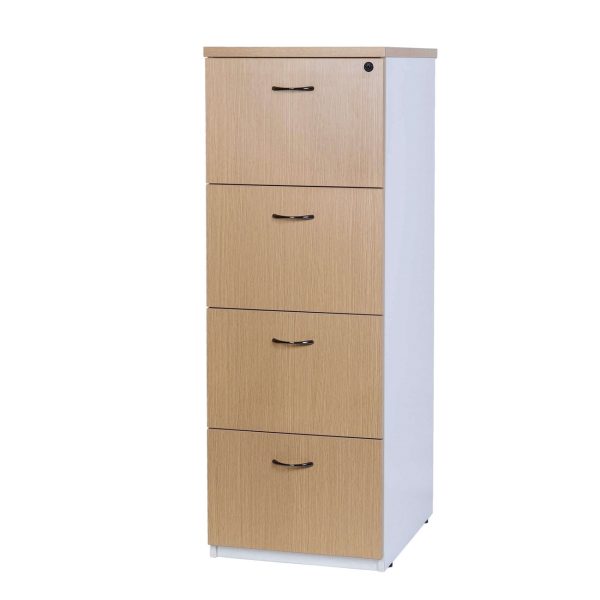 Logan 3 Drawer Filing Cabinet - Oak Over White Logan 3 Drawer Filing Cabinet - Oak Over White