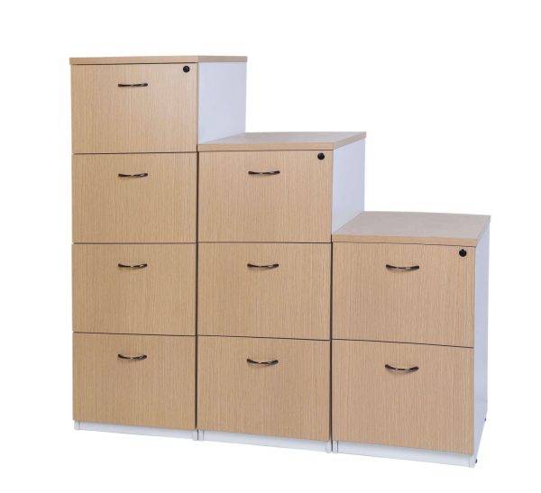 Logan 2 Drawer Filing Cabinet - Oak Over White Logan 2 Drawer Filing Cabinet - Oak Over White