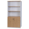 Counter Height Hinge Door Cupboard 900H - Oak Over White