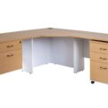 Mobile Pedestal 4 Drawers with Lock - OAK over White