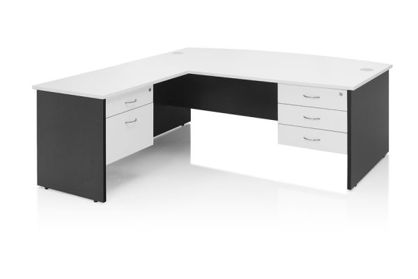 Fixed Pedestal 2 Drawers With Lock White - 5 Colours Fixed Pedestal 2 Drawers With Lock White - 5 Colours