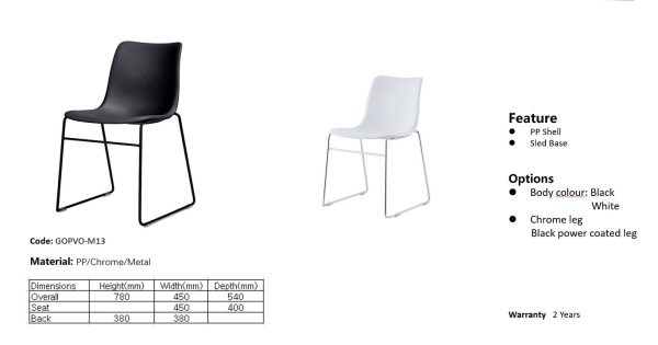Lumin Visitor Chair White - Check Stock*
