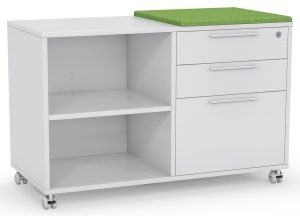 Mobile Caddy with Drawers and Open Shelves - White Or Custom TOP