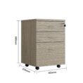 Mobile Pedestal 3 Drawers Tawny - 2 Colours