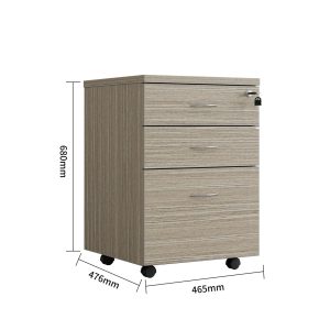 Mobile Pedestal 3 Drawers Tawny - 2 Colours