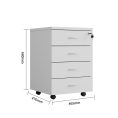 Mobile Pedestal 4 Drawers with Lock - Tawny Linewood 
