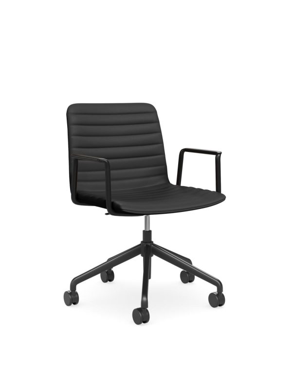 Nikola Swivel Meeting Chair PU - Tan Or Black
