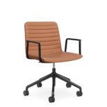 Nikola Swivel Meeting Chair PU - Tan Or Black