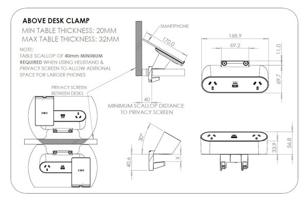 Nova Trio Desk Mount Power Rail Nova Trio Desk Mount Power Rail