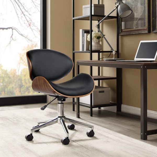 Contempo Wood Desk Chair  - Black