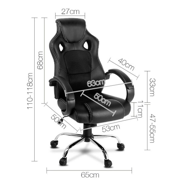 Racer High Back Office Chair Black R22G - Check Stock*