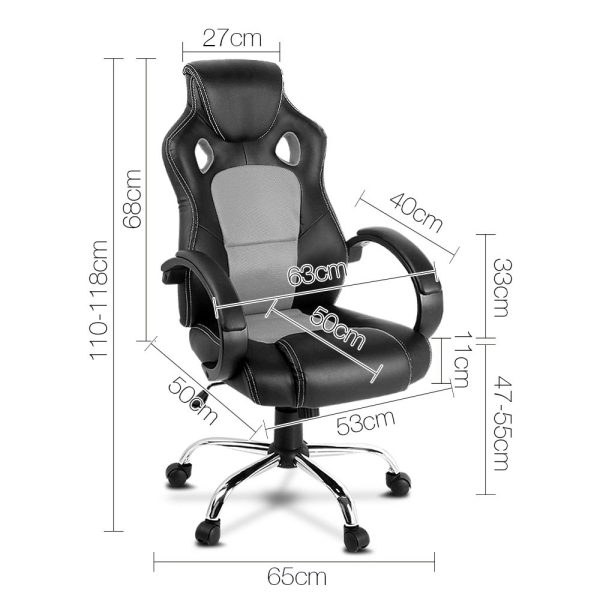Racer High Back Office Chair Grey R22G - Stock Check* Racer High Back Office Chair Grey R22G - Stock Check*