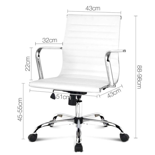 Budget Eames Medium Back Boardroom Chair - White Budget Eames Medium Back Boardroom Chair - White