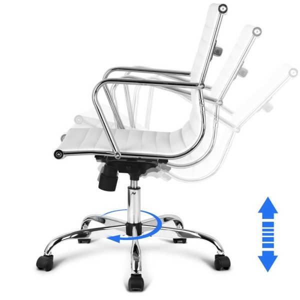 Budget Eames Medium Back Boardroom Chair - White Budget Eames Medium Back Boardroom Chair - White