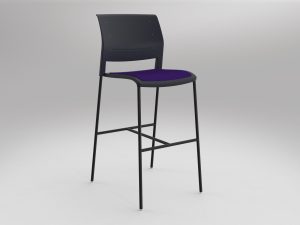 Game Bar Stool Upholstered Seat - 7 Colours