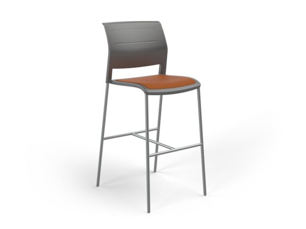 Game Bar Stool Upholstered Seat - 7 Colours