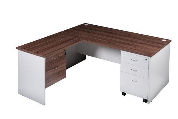 Premium Walnut Fixed Pedestal 2 Drawers Casnan - 3 Colours