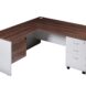Premium Walnut Fixed Pedestal 2 Drawers Casnan - 3 Colours