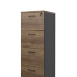 Premium Walnut 4 Drawers Filing Cabinet Regal - 3 Colours