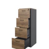 Premium 4 Drawers Filing Cabinet - Regal Walnut 