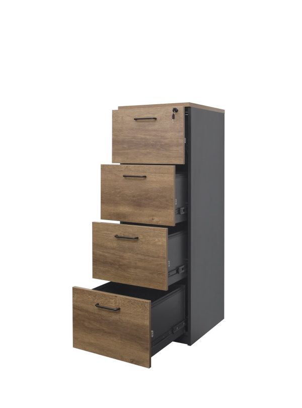 Premium 4 Drawers Filing Cabinet - Regal Walnut 
