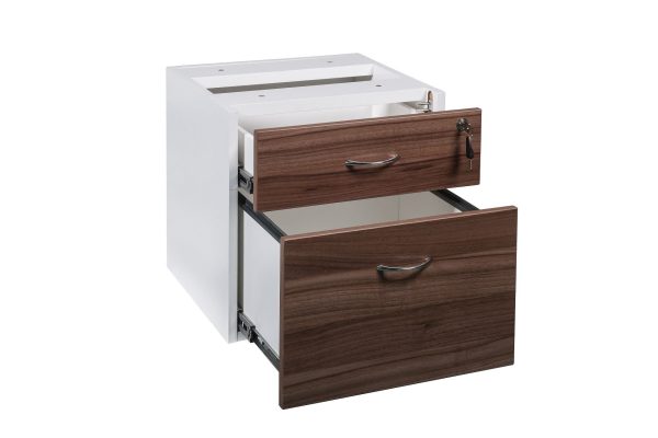 Premium Walnut Fixed Pedestal 2 Drawers Virginia - 3 Colours