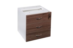 Premium Walnut Fixed Pedestal 3 Drawers Casnan - 3 Colours