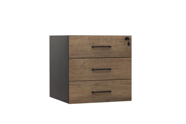 Premium Walnut Fixed Pedestal 2 Drawers Casnan - 3 Colours