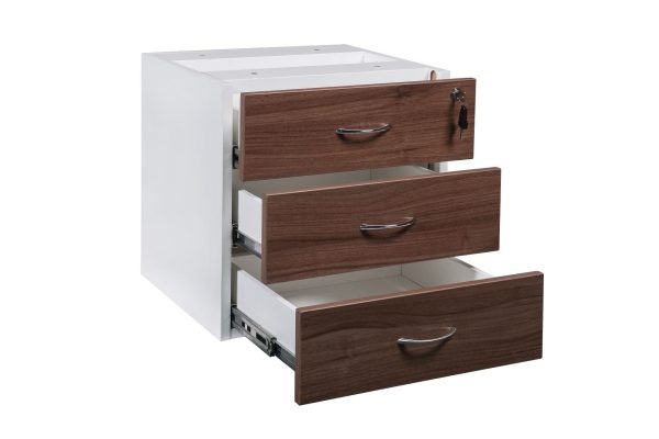 Premium Walnut Fixed Pedestal 3 Drawers Regal - 3 Colours Premium Walnut Fixed Pedestal 3 Drawers Regal - 3 Colours