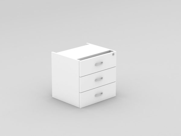Fixed Pedestal 3 Drawers With Lock WCH - 5 Colours