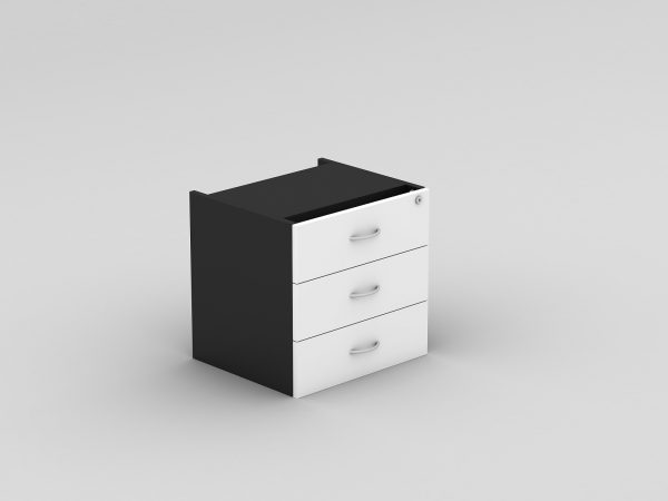 Fixed Pedestal 3 Drawers With Lock Redwood - 5 Colours