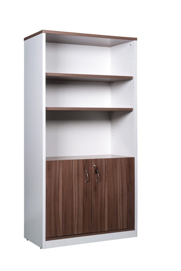 Premium Executive Office Package 9 - Walnut over White 
