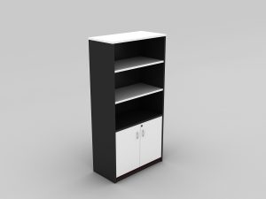 Half Door Stationery Cupboard White Charcoal