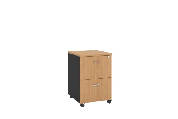 Mobile Pedestal 2 Drawers Beech - 5 Colours