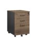 Premium Walnut Mobile Pedestal 3 Drawers - 3 Colours