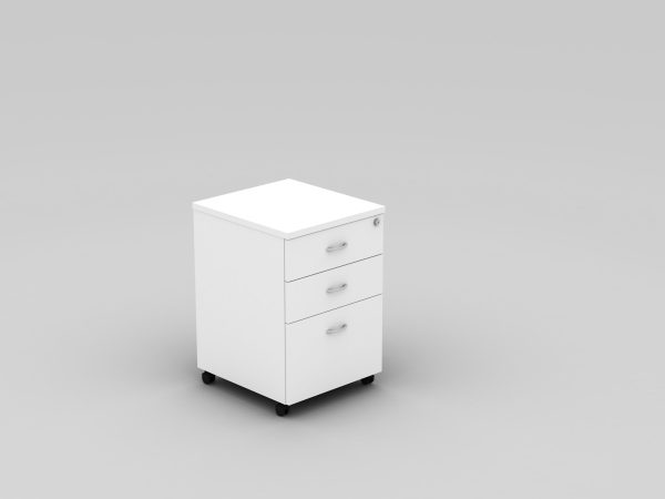 Mobile Pedestal 3 Drawers with Lock Cherry - 5 Colours