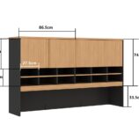 Wall Unit With Double Pigeon Holes Hutch and Credenza - 4 Colours