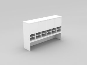 Double Pigeon Hole Hutch with Cupboards WHITE CHARCOAL Double Pigeon Hole Hutch with Cupboards WHITE CHARCOAL