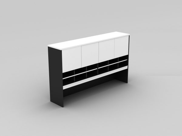 Wall Unit With Double Pigeon Holes and Cupboard - 4 Colours