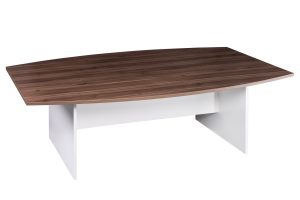 Walnut Boat Shape Boardroom Table 2400W - 3 Colours
