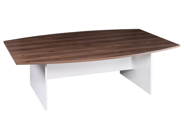 Walnut Boat Shape Boardroom Table 2400W - 3 Colours Walnut Boat Shape Boardroom Table 2400W - 3 Colours