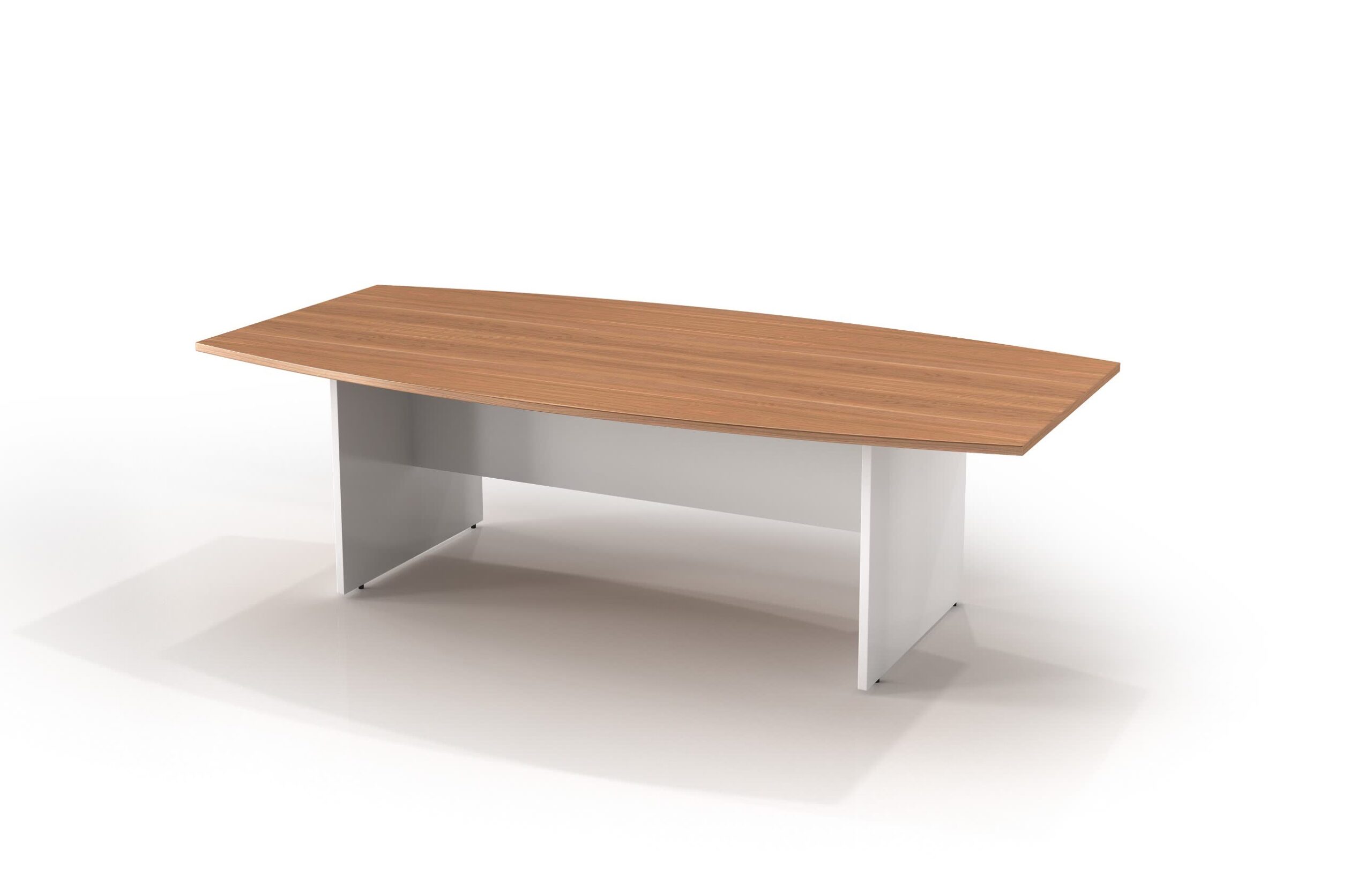 Walnut Boat Shape Boardroom Table 2400W - 3 Colours