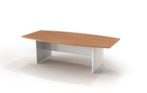 Walnut Boat Shape Boardroom Table 2400W - 3 Colours